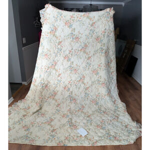 Vintage Burlington floral ruffle bedspread